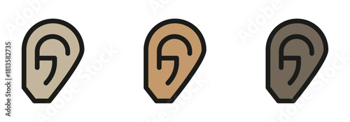 Diverse skin tone ears for hearing aid advertising, promoting inclusivity and representation in healthcare for better hearing solutions