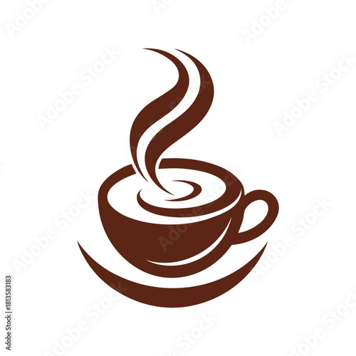 creative coffee cup logo with steam swirl