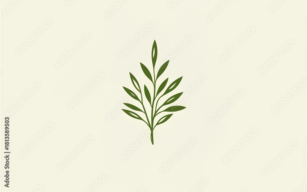 Fototapeta premium green logo design template - emblem for holistic medicine center olive branch logo design with 3 options. High quality