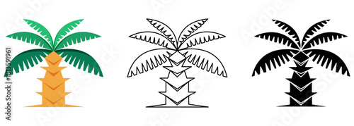 Isolated palm tree flat vector illustration