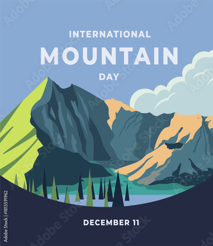 International mountain day flyer illustration