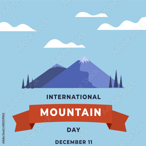 International mountain day flyer illustration