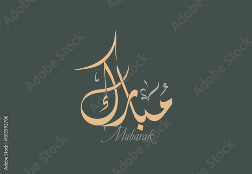  Mubarak Arabic Diwani Calligraphy Artwork