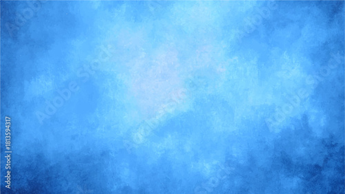 Abstract Dramatic Deep Blue Cloudscape Texture With Watercolor Background with Bright Central Glow for Fantasy, Sci-Fi, Aquatic & Digital Design.