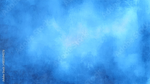 Abstract Dramatic Deep Blue Cloudscape Texture With Watercolor Background with Bright Central Glow for Fantasy, Sci-Fi, Aquatic & Digital Design.