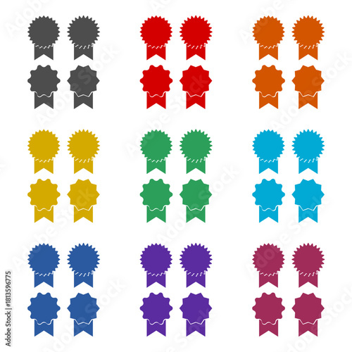 Simple frame badges icon isolated on white background. Set icons colorful