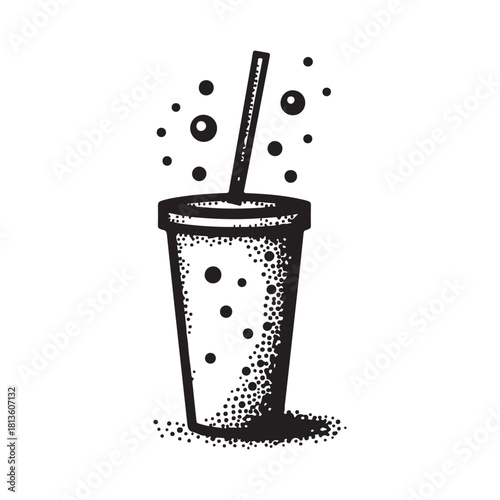Soft Drink Glass Vector Illustration