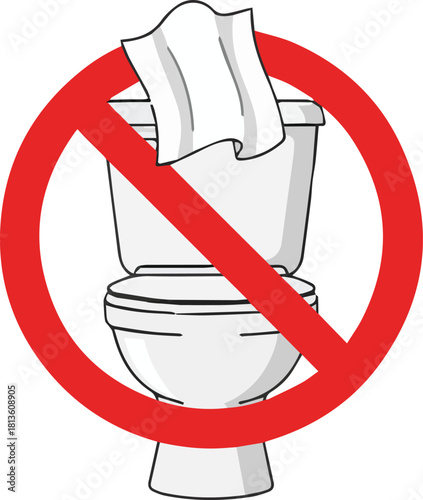 Do Not Throw Tissue in Toilet