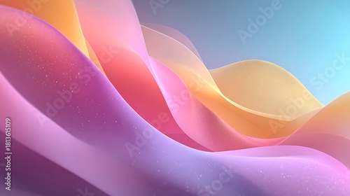 A mesmerizing abstract background showcasing flowing, translucent waves of pastel colors, creating a soft and ethereal atmosphere with a touch of elegance and sophistication