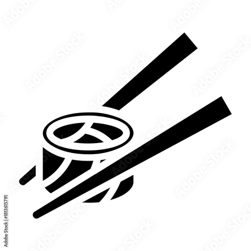 Sushi roll. This is a vector single icon with a solid style. It is suitable for various purposes, including website design, mobile app design, and logo design.