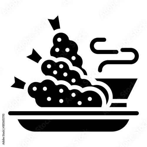 Tempura. This is a vector single icon with a solid style. It is suitable for various purposes, including website design, mobile app design, and logo design.