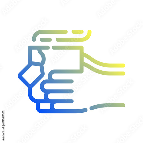 Tea ceremony. This is a vector single icon with a dashed line gradient style. It is suitable for various purposes, including website design, mobile app design, and logo design.