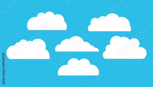 cloud shapes and symbols — modern vector sky elements for weather design