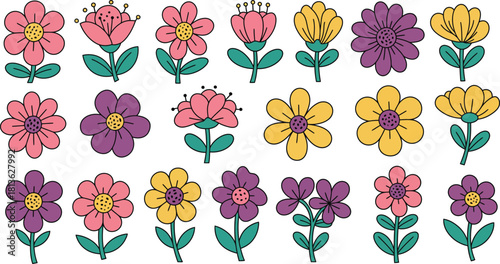 Whimsical cottagecore collection of forest elements and tea time delights