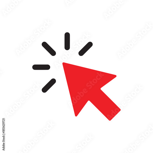 Red Cursor Clicking Icon Pointing the Way with a Symbolic Click