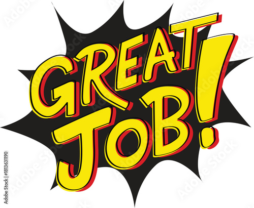 Comic Book Style Great Job Sound Effect Vector