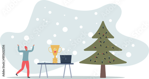 Achievements unlocked and successful business award.life and employment of people.