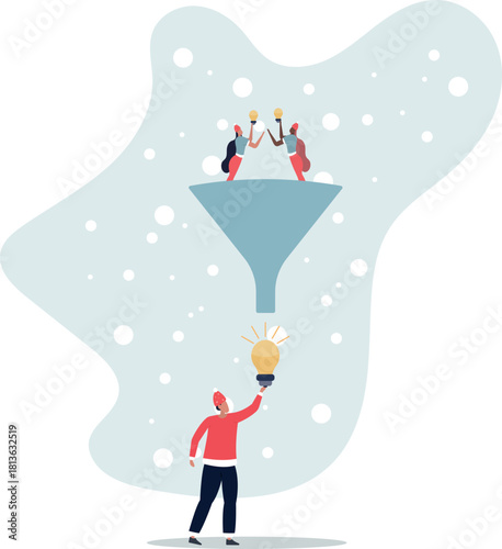 Marketing funnel or sales conversion, people or employee management,life and employment of people.