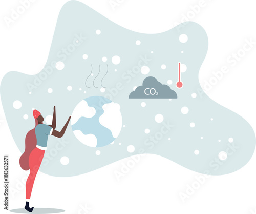 Sustainable lifestyle concept character taking care of nature.life and employment of people.