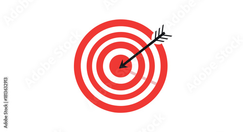 Hit the mark with this arrow centered target, perfect for illustrating precision, goals, and achievement in business or personal success