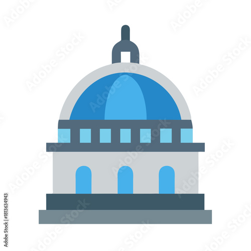 Capitol building dome illustration on a black background