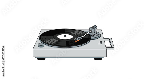 Classic vinyl record player for vintage music lovers, perfect for audio enthusiasts seeking retro design and nostalgic vibes in their creative projects