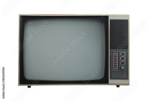 The old TV on the isolated.Retro technology concept.