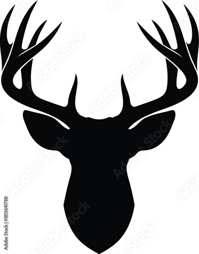Deer head silhouette vector graphic