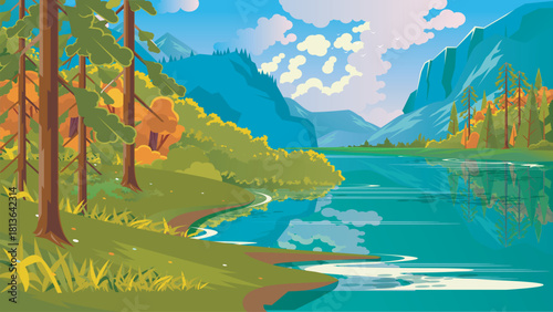 green natural mountain views