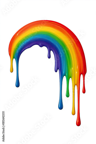 Colorful Dripping Rainbow Illustration: Vibrant Pride Art with Flowing Colors and Unique Design, Perfect for Digital Art, Wall Decor, and Creative Projects (High Resolution Image)