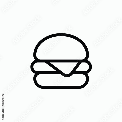 Cheeseburger or Sandwich Outline Icon