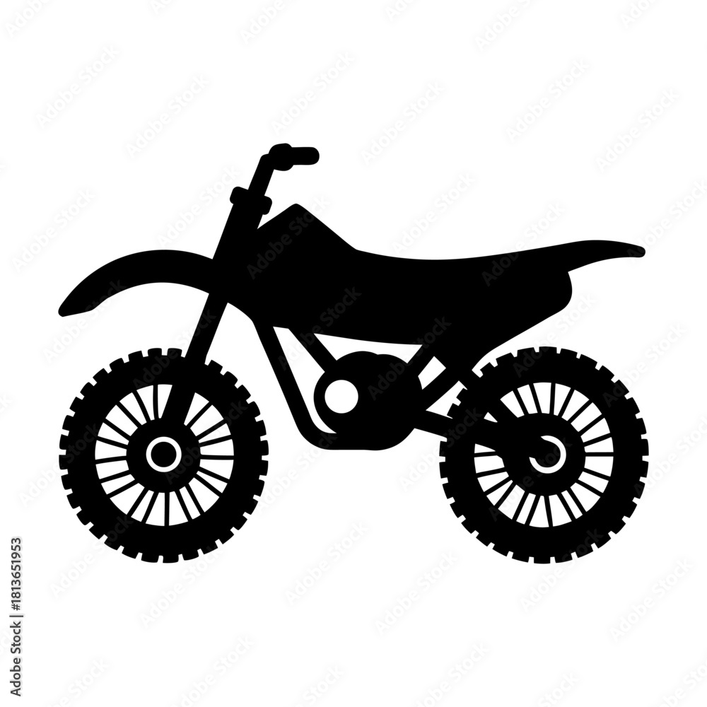 Obraz premium Off-Road Motorbike Symbol Minimal Vector.