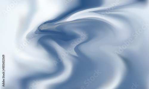 Abstract modern blue white luxury fabric wave background with copy space. Smooth liquid wave. Elegant shiny silk satin texture. Suit for wallpaper, cover, header, desktop, web, flyer. design