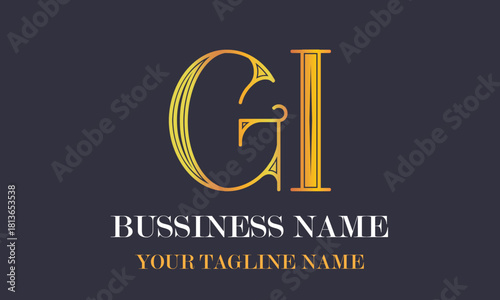 GI G gi initial logo | initial based abstract modern minimal creative logo, vector template image. luxury logotype logo, real estate homie logo. typography logo. initials logo
