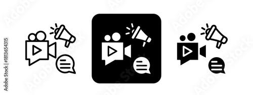 Storytelling Solid color and black line drawing vector illustration set