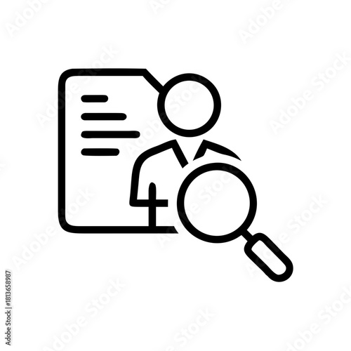 User Profile Search Find People Outline Icon