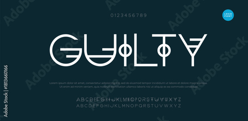 Minimal font creative classy alphabet. Typography minimalistic font . vector illustration