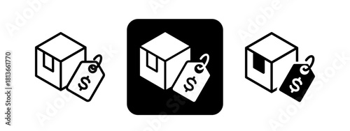 Product Solid color and black line drawing vector illustration set