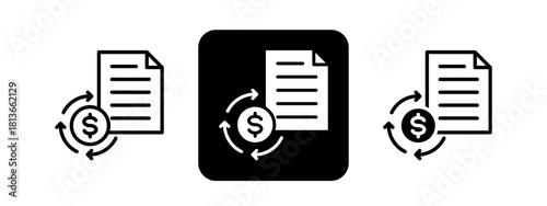 Roi Solid color and black line drawing vector illustration set