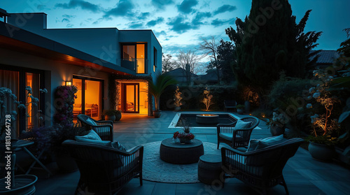 A cozy house with a place to relax, a cozy beautiful interior of a house with a garden