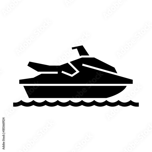 personal watercraft glyph icon. watercraft illustration.