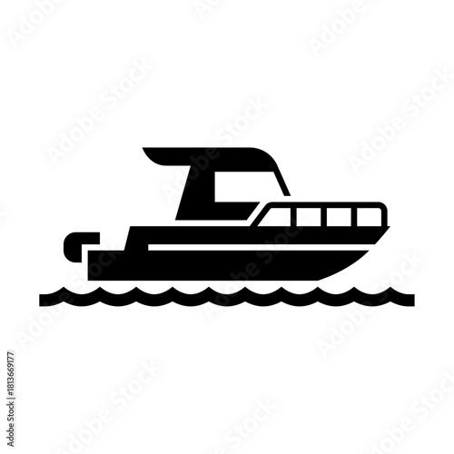 speedboat glyph icon. watercraft illustration.