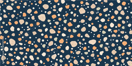 Seamless vector polka dot pattern with vintage retro circle shape decoration and green color wallpaper texture design