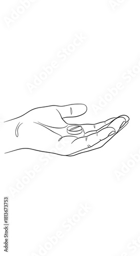 Hand holding a pill, medication concept, healthcare, copy space