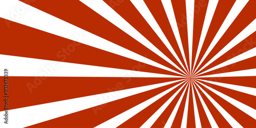 Red sunburst background with abstract, vintage grunge rays for illustration, pattern, or wallpaper design texture