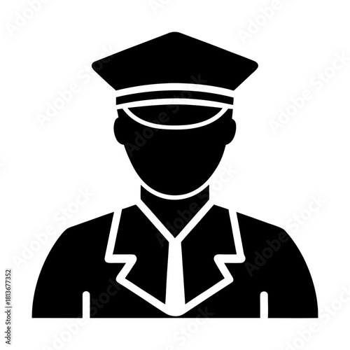 Law Enforcement Officer Vector Icon Minimal Design.