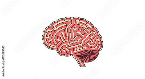 Unlock your potential, navigate challenges with the human brain depicted as a maze, symbolizing problem-solving and strategic thinking for cognitive growth