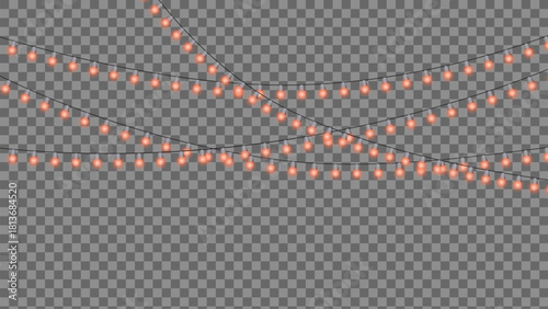 Warm string lights casting a festive glow, perfect for holiday celebrations and adding a touch of magic to any design, creating a cozy and inviting mood