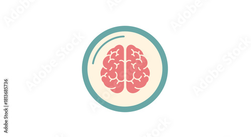 Boost your brainpower with this modern brain illustration, perfect for education, health, or technology projects, delivering a clean and engaging visual