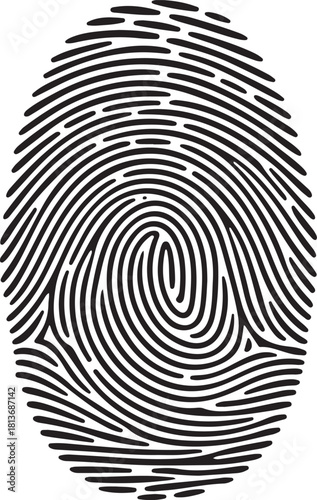 Black silhouette of fingerprint vector illustration. fingerprint scan